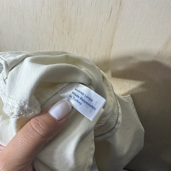 Marine Layer Full Length Raw Edge Bridget Flare Pant in Cream Size 4 - Picture 10 of 12